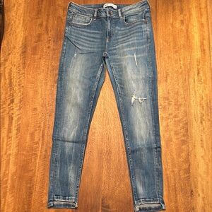 Distressed Blue Jeans